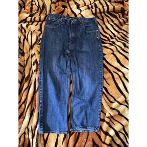 Rocawear Men's Blue Denim Jeans Size 36 Straight Leg 5-Pocket Cotton